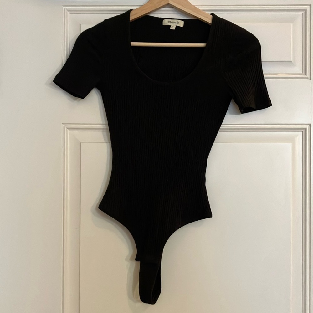 Madewell ribbed thong clasp bodysuit XS